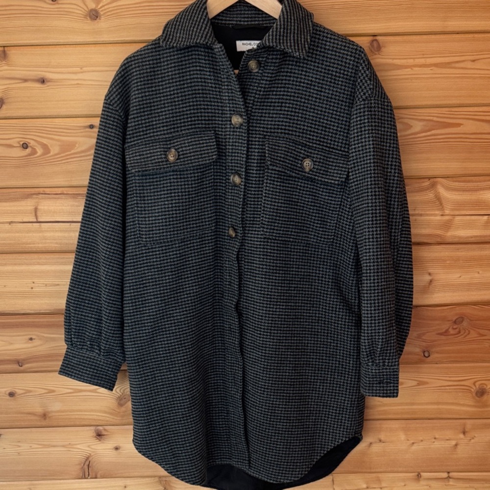 Rachel Comey Oversized Shirt Coat X-SMALL Gray Black fits more like Medium